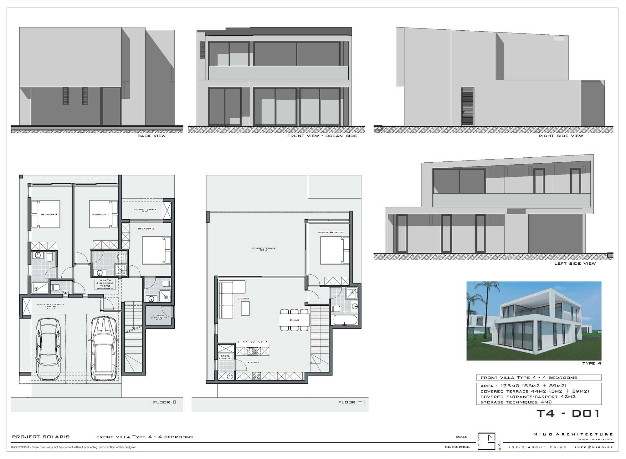 DE T4 D01 Front villa - 4 bedrooms